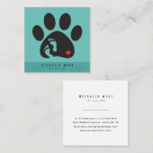 ペットウォーカーサービスペットケアスクエアビジネスカード スクエア名刺 (正面/裏面)