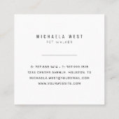 ペットウォーカーサービスペットケアスクエアビジネスカード スクエア名刺 (裏面)