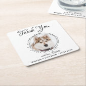 ペットエレガントの写真ありがとう犬結婚の スクエアペーパーコースター (アングル)