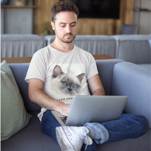 ペットエレガントの猫の写真パーソナライズされたおもしろい トライブレンドＴシャツ