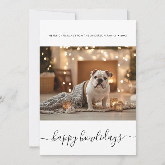 ペットエレガントクリスマスドギーHappy Howlidays写真 シーズンカード (正面)