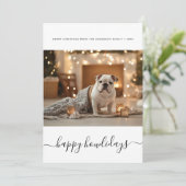 ペットエレガントクリスマスドギーHappy Howlidays写真 シーズンカード (スタンド正面)