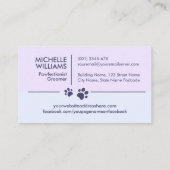 ペットエレガントトリマーカスタマイズ可能な猫と犬のロゴ 名刺 (裏面)