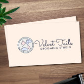 ペットエレガントトリマーカスタマイズ可能な猫と犬のロゴ 名刺