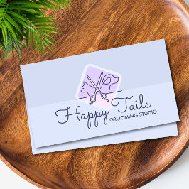 ペットエレガントトリマーカスタマイズ可能な猫と犬のロゴ 名刺