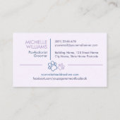 ペットエレガントトリマーカスタマイズ可能な猫と犬のロゴ 名刺 (裏面)