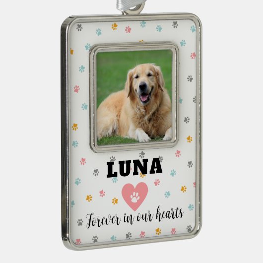 ペットエレガントパーソナライズされた記念オーナメントプレゼント シルバープレートフレームオーナメント (右)