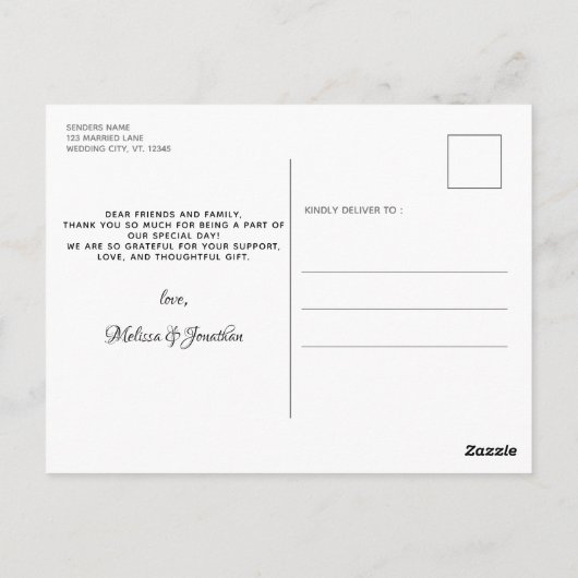 ペットエレガントフォトドッグの葉結婚は有難う ポストカード (裏面)