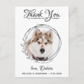 ペットエレガントフォトドッグの葉結婚は有難う ポストカード (正面)