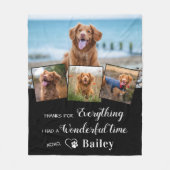 ペットエレガントメモリアルドッグ4フォトコラージュ フリースブランケット (正面)