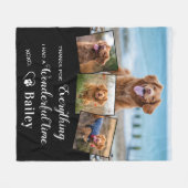 ペットエレガントメモリアルドッグ4フォトコラージュ フリースブランケット (正面(横))