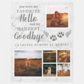 ペットエレガントメモリアルパーソナライズされた写真を手でプリント フリースブランケット (正面)