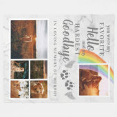 ペットエレガントメモリアルパーソナライズされた写真を手でプリント フリースブランケット (正面(横))