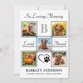 ペットエレガントメモリアル5写真パーソナライズされたコラージュ サンキューカード (正面)