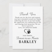 ペットエレガントメモリアル5写真パーソナライズされたコラージュ サンキューカード (裏面)