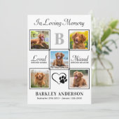 ペットエレガントメモリパーソナライズされたー5フォトコラージュ サンキューカード (スタンド正面)