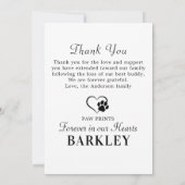 ペットエレガントメモリパーソナライズされたー5フォトコラージュ サンキューカード (裏面)