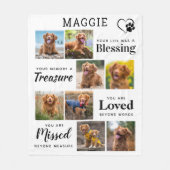 ペットエレガントメモリパーソナライズされた8フォトコラージュ フリースブランケット (正面)