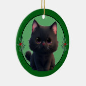 ペットオーナメントかわいいペット猫をパーソナライズ セラミックオーナメント (右)