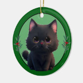ペットオーナメントかわいいペット猫をパーソナライズ セラミックオーナメント (左)