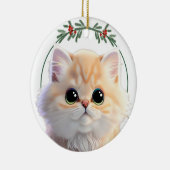 ペットオーナメントかわいいペット猫をパーソナライズ セラミックオーナメント (右)
