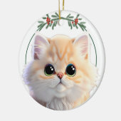 ペットオーナメントかわいいペット猫をパーソナライズ セラミックオーナメント (左)