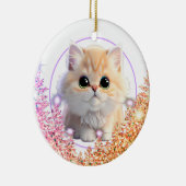 ペットオーナメントかわいい猫のパーソナライズ セラミックオーナメント (右)