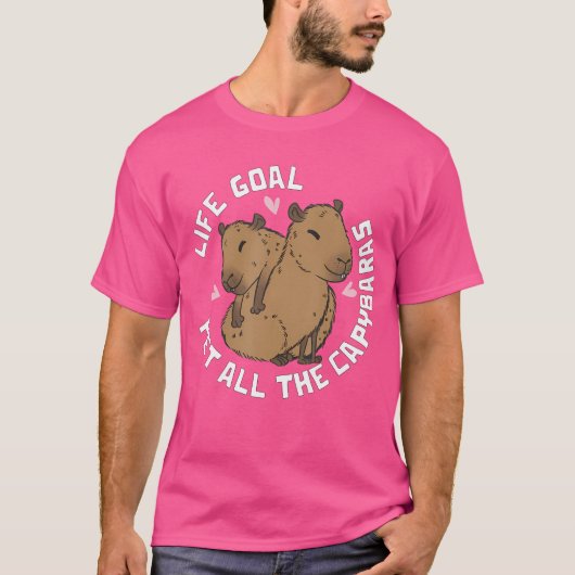 ペットオールザカピバラスカイおもしろいバラ Tシャツ (正面)