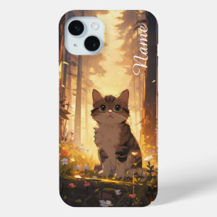 ペットカスタマイズの名前の猫のケース iPhone 15 MINIケース