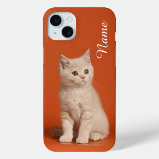 ペットカスタマイズの名前の猫のケース iPhone 15 MINIケース