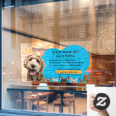 ペットカスタマイズグルーミング犬と猫のカラスプラッシュ ウィンドウサイン (カフェ窓)