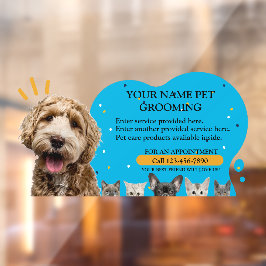 ペットカスタマイズグルーミング犬と猫のカラスプラッシュ ウィンドウサイン