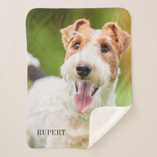 ペットカスタマイズ名写真タイポグラフィ シェルパブランケット (正面)