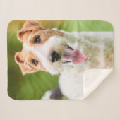 ペットカスタマイズ名写真タイポグラフィ シェルパブランケット (正面(横))