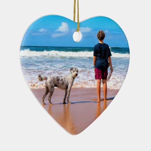 ペットカスタムと一緒にクリスマスの写真を飾る セラミックオーナメント (右)