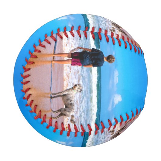 ペットカスタムと一緒に写真を撮るフォトベースボール 野球ボール (正面左)