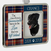 ペットカスタムな記念犬の損失 シルバープレートフレームオーナメント (右)