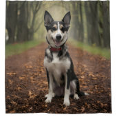 ペットカスタムの写真ここに自分のデザインの写真を追加 シャワーカーテン (正面)