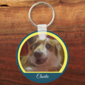 ペットカスタムの写真と名前キーチェーン キーホルダー (正面)