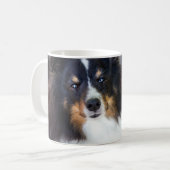 ペットカスタムの写真と愛の文字と手と名前 コーヒーマグカップ (正面左)