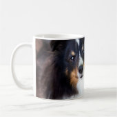 ペットカスタムの写真と愛の文字と手と名前 コーヒーマグカップ (左)