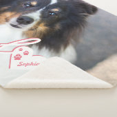 ペットカスタムの写真と愛の文字と手と名前 シェルパブランケット (3/4)