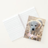 ペットカスタムの写真と愛の文字と手と名前 ノートブック (内部)