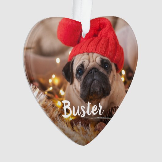 ペットカスタムの写真のキャプション オーナメント (正面)