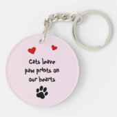 ペットカスタムの写真の名前のpawはピンクのプリント キーホルダー (裏面)