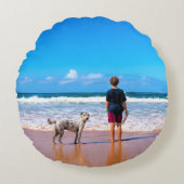 ペットカスタムの写真を丸めた枕 ラウンドクッション (正面)