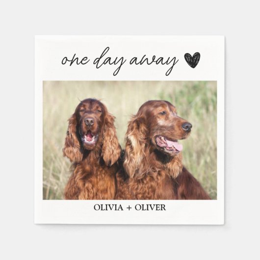 ペットカスタムの写真1日のリハーサル遠くにディナー スタンダードカクテルナプキン (正面)