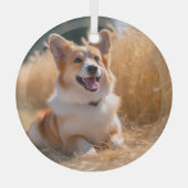 ペットカスタムの写真 ガラスオーナメント (正面)