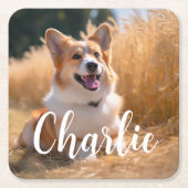 ペットカスタムの写真 スクエアペーパーコースター (正面)