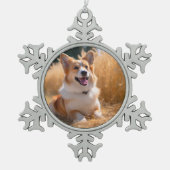 ペットカスタムの写真 スノーフレークピューターオーナメント (正面)